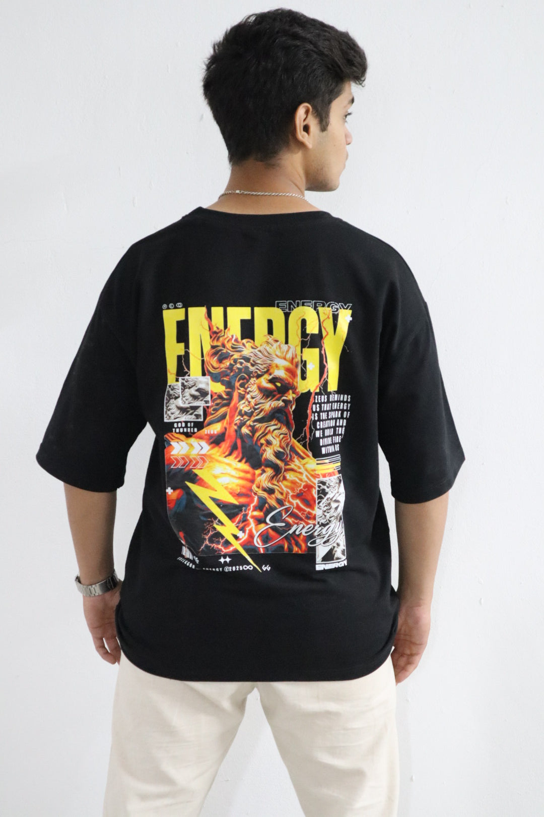 ENERGY x ZEUS Oversized Black T-Shirt