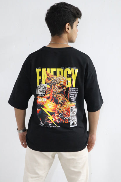 ENERGY x ZEUS Oversized Black T-Shirt