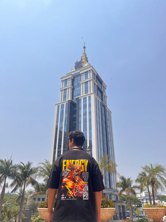 ENERGY x ZEUS Oversized Black T-Shirt