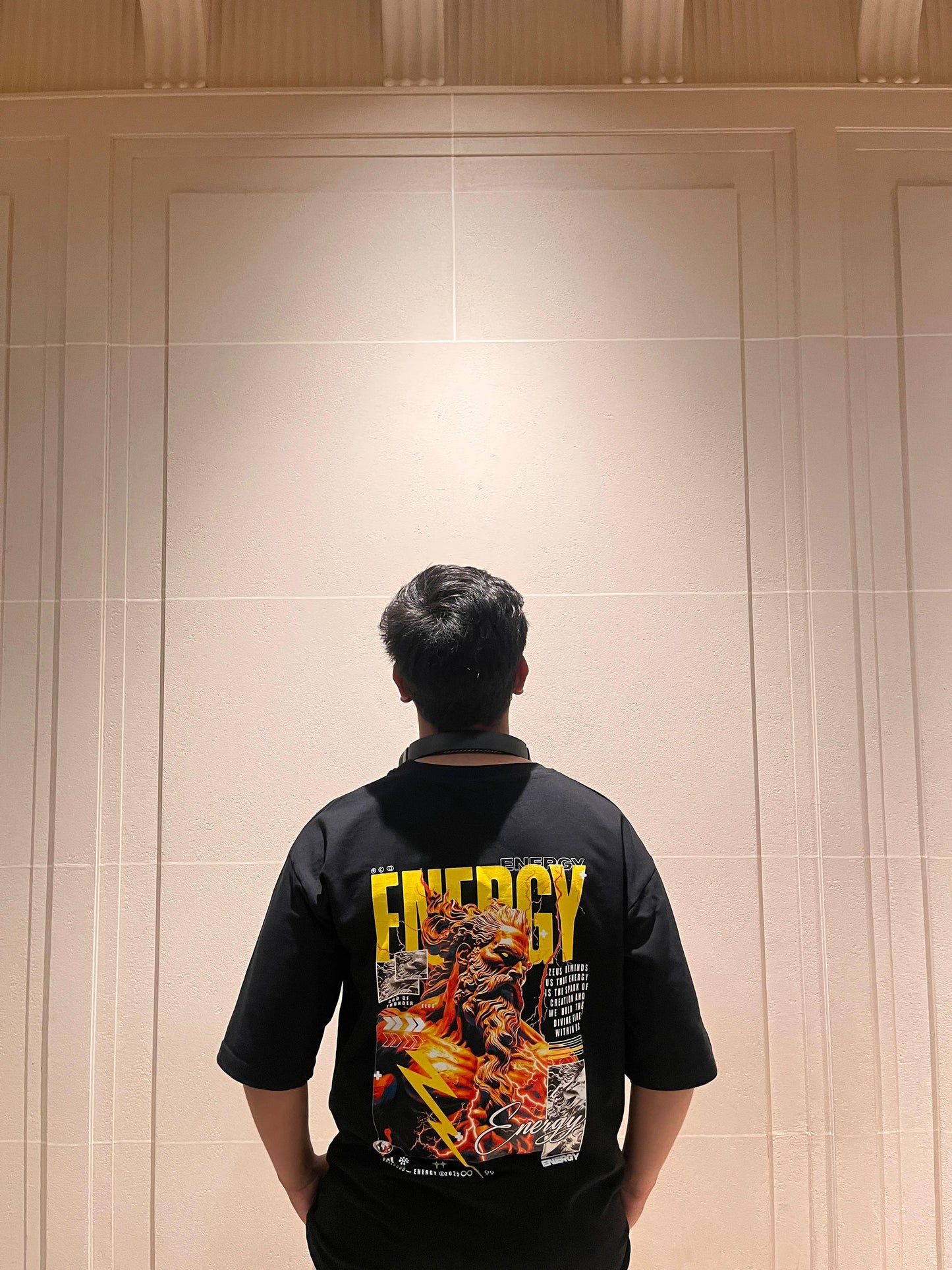ENERGY x ZEUS Oversized Black T-Shirt